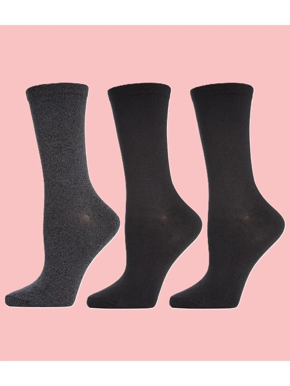 MeMoi Buttersoft Crew Socks Womens Socks Navy Marled 3 Pack Size 9 - 11  NEW